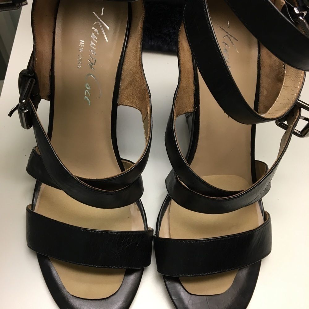 KENNETH COLE BLACK & SILVER WEDGE SHOES RAVE MAN
